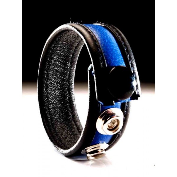 Blue Leather Cock strap