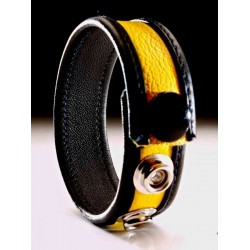 Yellow Leather Cock  strap